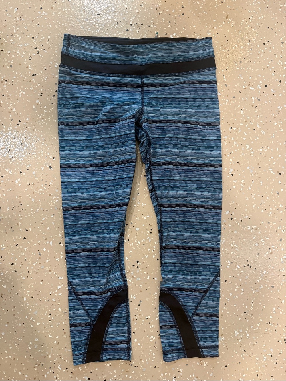 lululemon athletica Blue Striped Performance Leggings